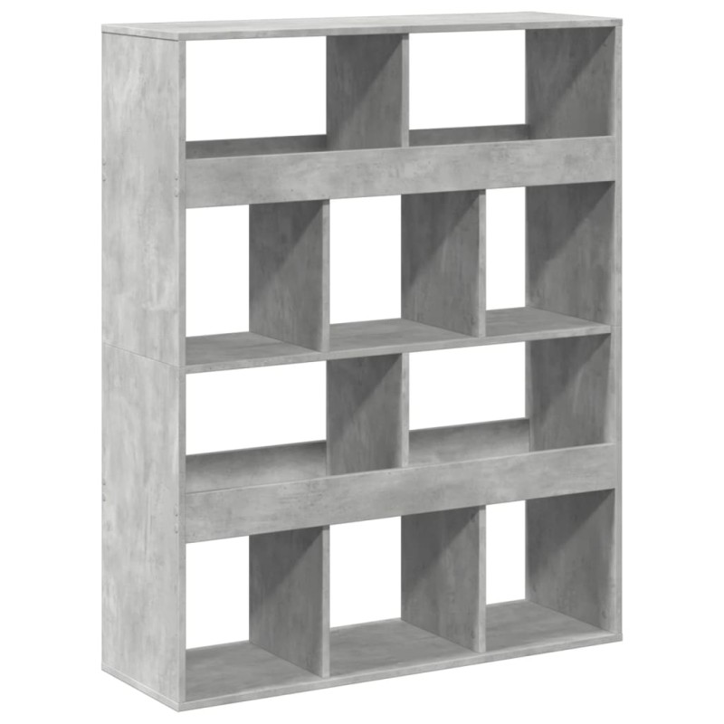 vidaXL Βιβλιοθήκη Γκρι Σκυροδέματος 100x33x125,5 εκ. Επεξεργ. Ξύλο