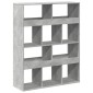 vidaXL Βιβλιοθήκη Γκρι Σκυροδέματος 100x33x125,5 εκ. Επεξεργ. Ξύλο