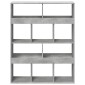vidaXL Βιβλιοθήκη Γκρι Σκυροδέματος 100x33x125,5 εκ. Επεξεργ. Ξύλο