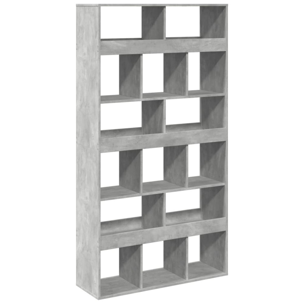 vidaXL Βιβλιοθήκη Γκρι Σκυροδέματος 100x33x187,5 εκ. Επεξεργ. Ξύλο