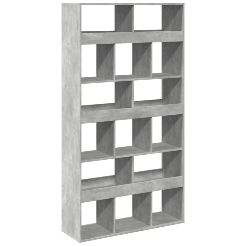 vidaXL Βιβλιοθήκη Γκρι Σκυροδέματος 100x33x187,5 εκ. Επεξεργ. Ξύλο