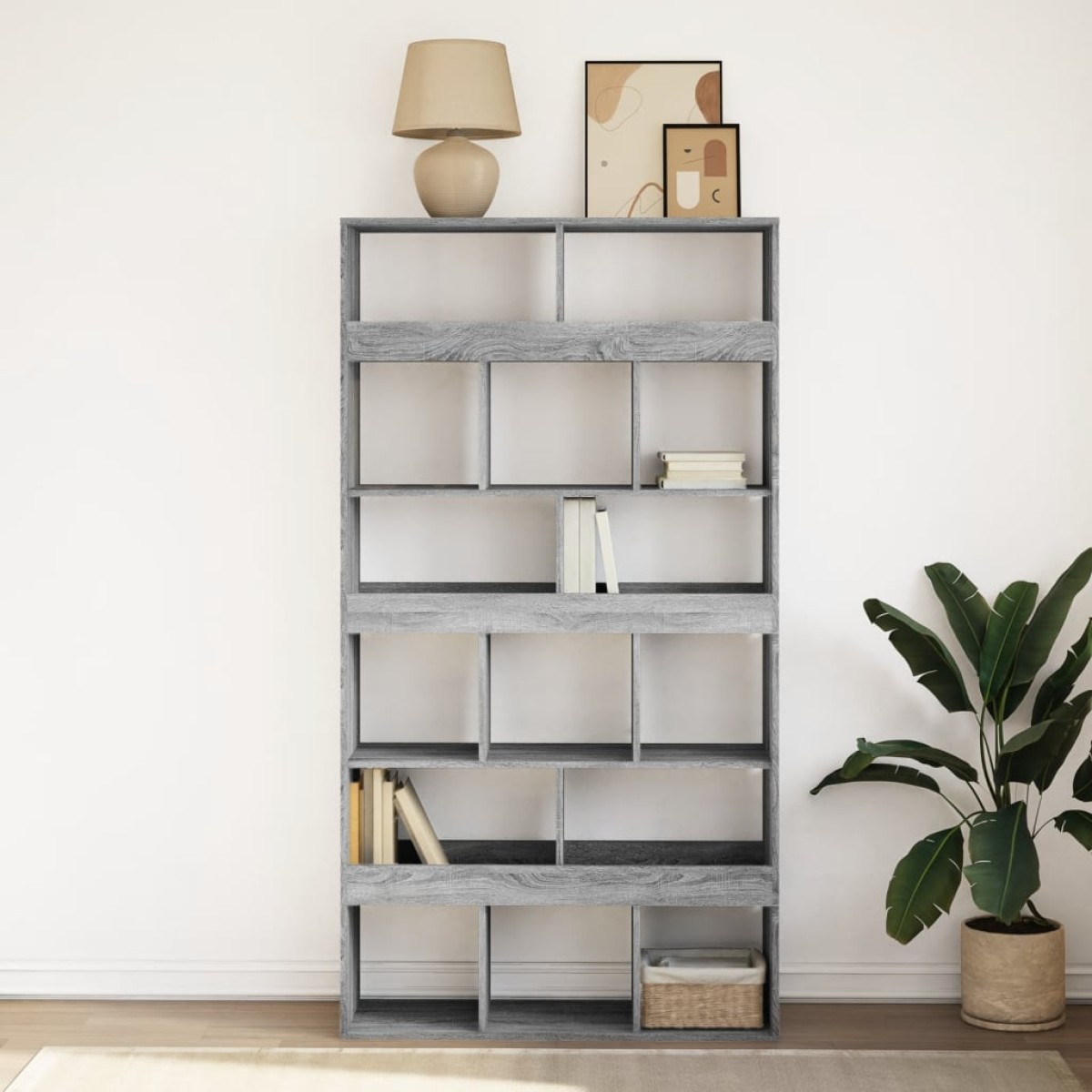 vidaXL Βιβλιοθήκη Γκρι Sonoma 100x33x187,5 εκ. από Επεξεργ. Ξύλο