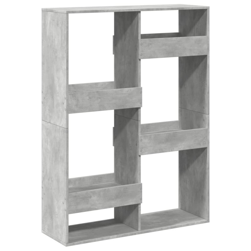 vidaXL Βιβλιοθήκη Γκρι Σκυροδέματος 100x33x135 εκ. Επεξεργ. Ξύλο