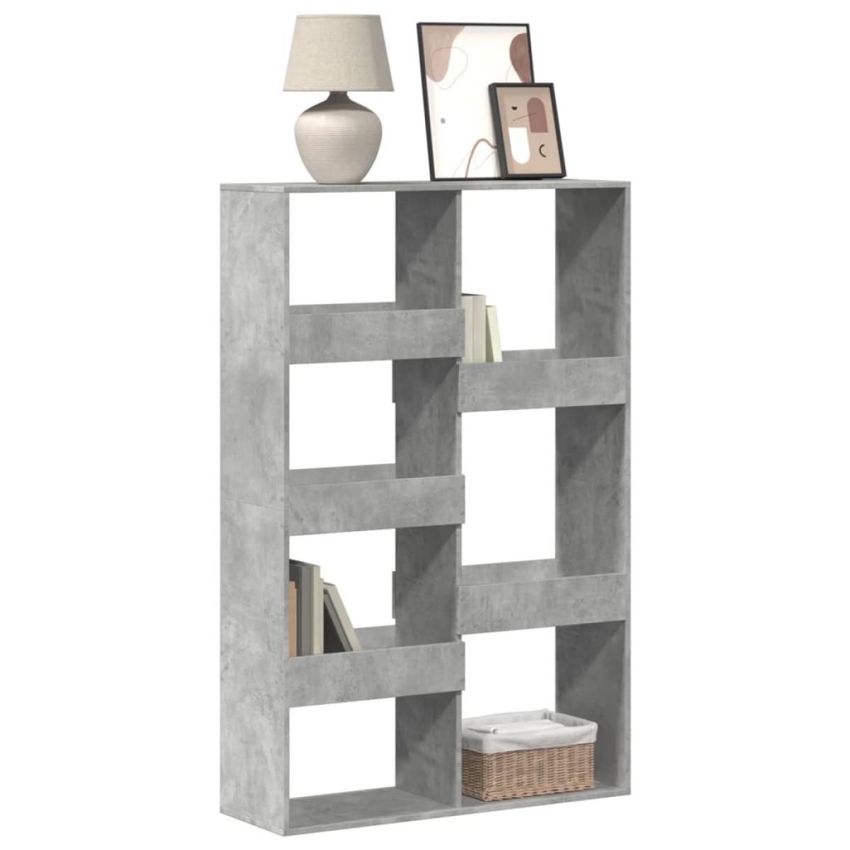 vidaXL Βιβλιοθήκη Γκρι Σκυροδέματος 100x33x155,5 εκ. Επεξεργ. Ξύλο
