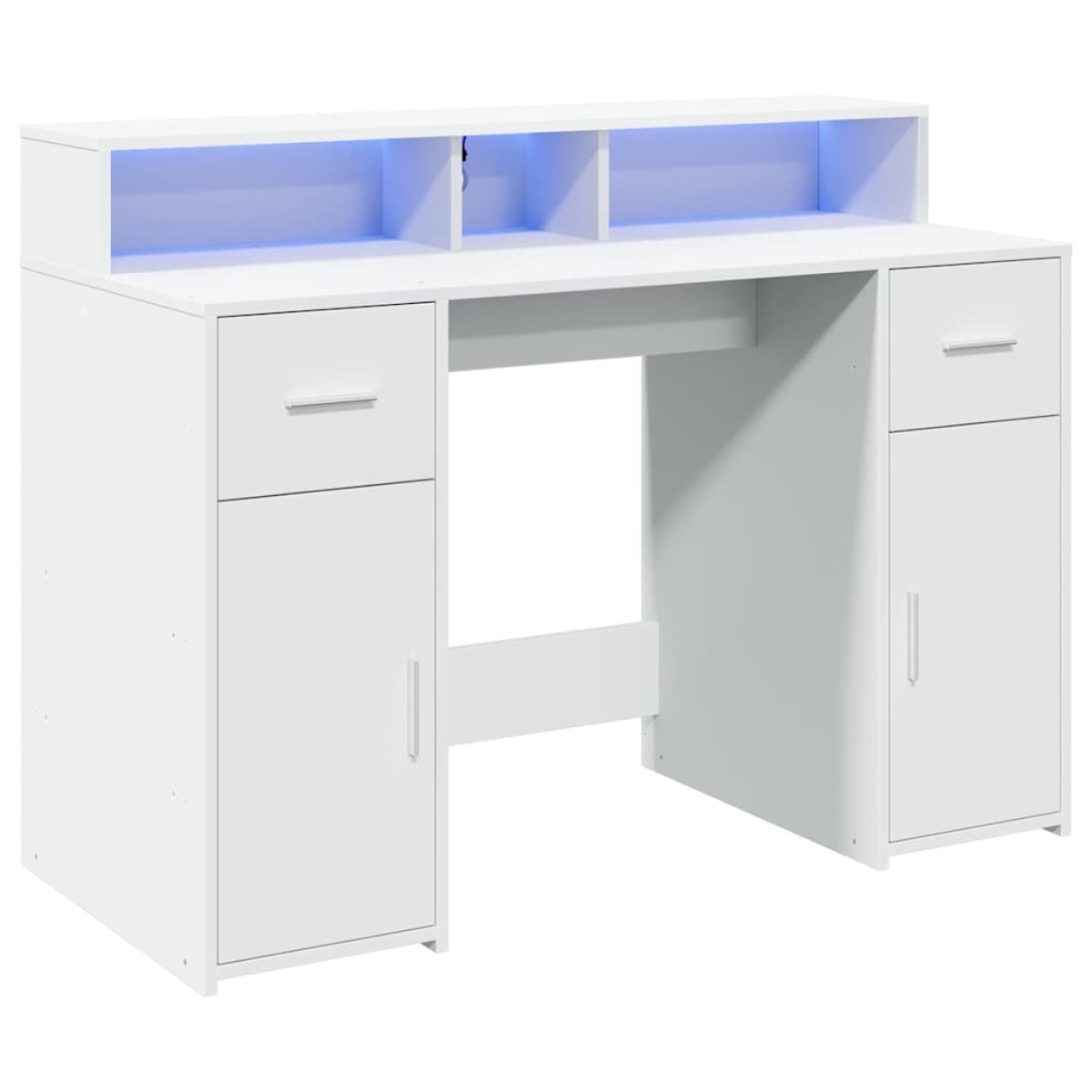 vidaXL Γραφείο με LED Λευκό 120x55x91 εκ. από Επεξεργασμένο Ξύλο