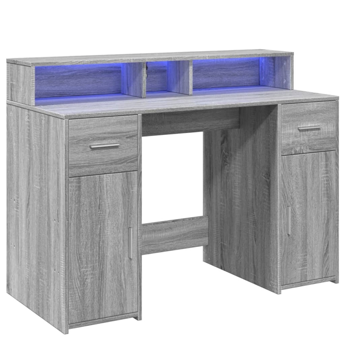 vidaXL Γραφείο με LED Γκρι Sonoma 120x55x91 εκ. Επεξεργ. Ξύλο