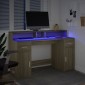 vidaXL Γραφείο με LED Sonoma δρυς 140x55x91 εκ. Επεξεργ. Ξύλο