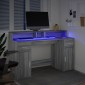 vidaXL Γραφείο με LED Γκρι Sonoma 140x55x91 εκ. Επεξεργ. Ξύλο