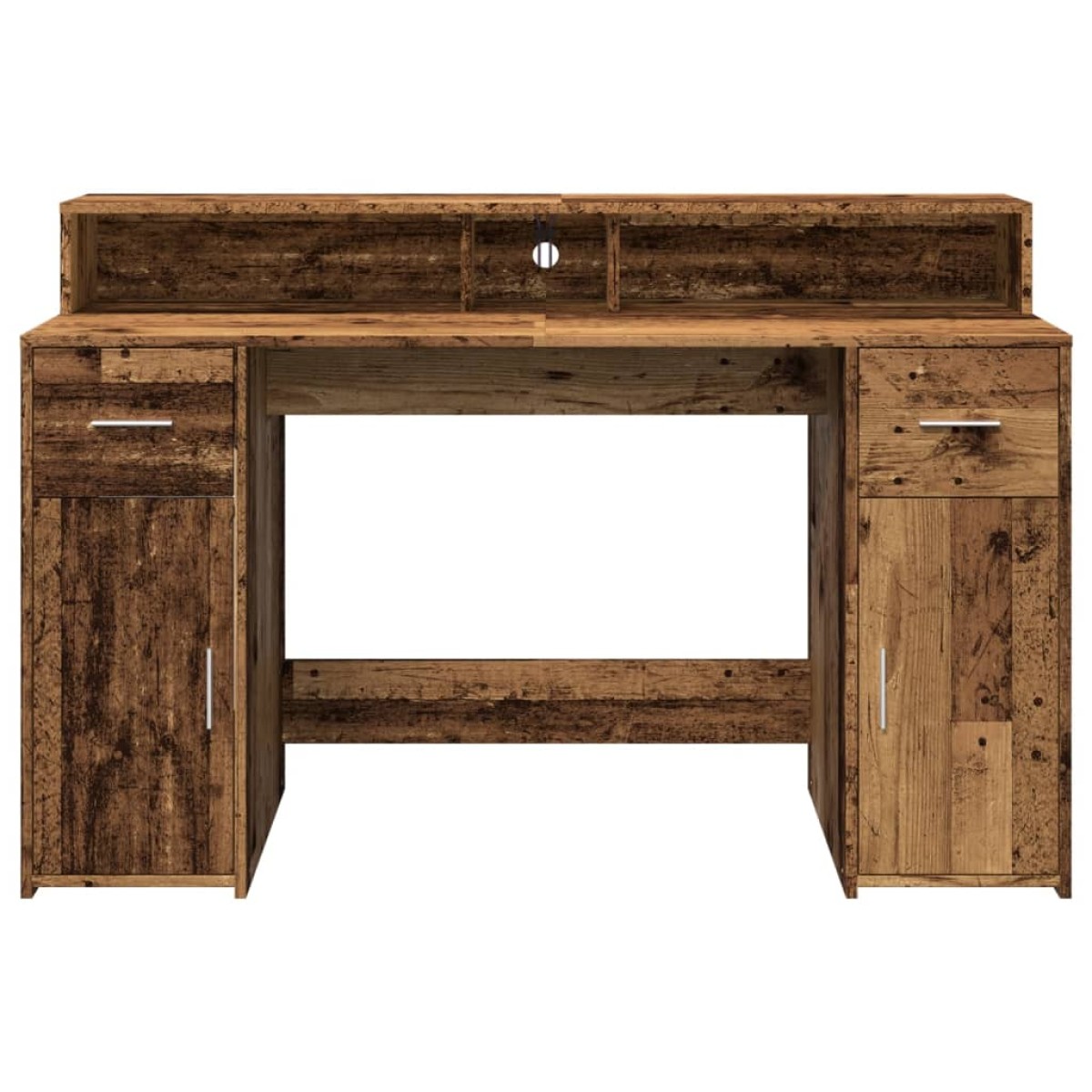 vidaXL Γραφείο με LED Όψη Παλαιού Ξύλου 140x55x91 εκ. Επεξεργ. Ξύλο