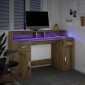 vidaXL Γραφείο με LED Αρτισιανή Δρυς 140x55x91 εκ. Επεξεργασμένο Ξύλο