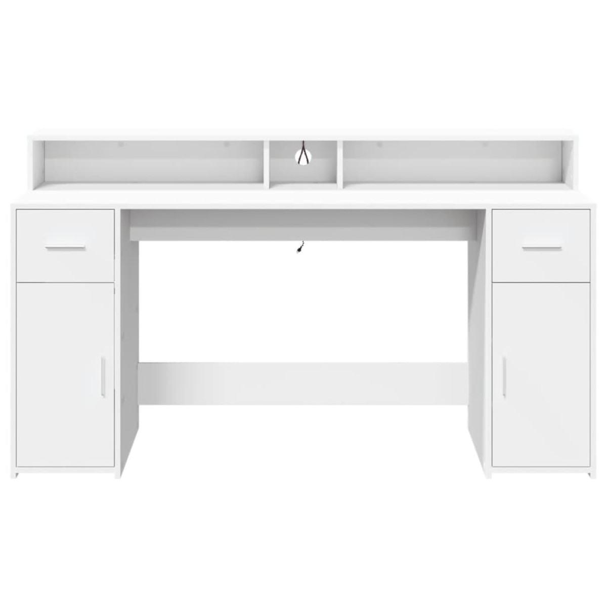 vidaXL Γραφείο με LED Λευκό 160x55x91 εκ. από Επεξεργασμένο Ξύλο