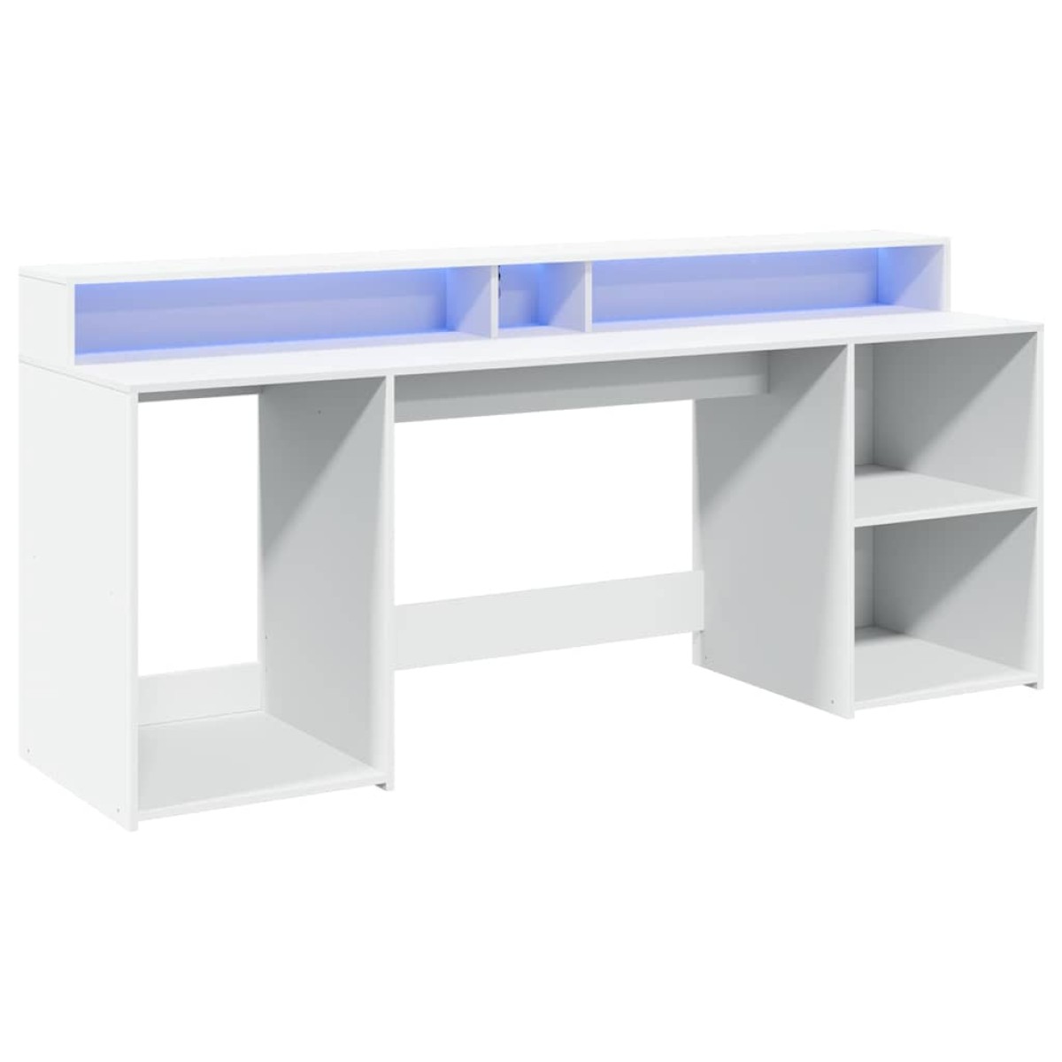 vidaXL Γραφείο με LED Λευκό 200x55x91 εκ. από Επεξεργασμένο Ξύλο