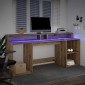 vidaXL Γραφείο με LED Αρτισιανή Δρυς 200x55x91 εκ. Επεξεργασμένο Ξύλο