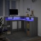 vidaXL Γραφείο με LED Γκρι Sonoma 130x130x91 εκ. Επεξεργ. Ξύλο