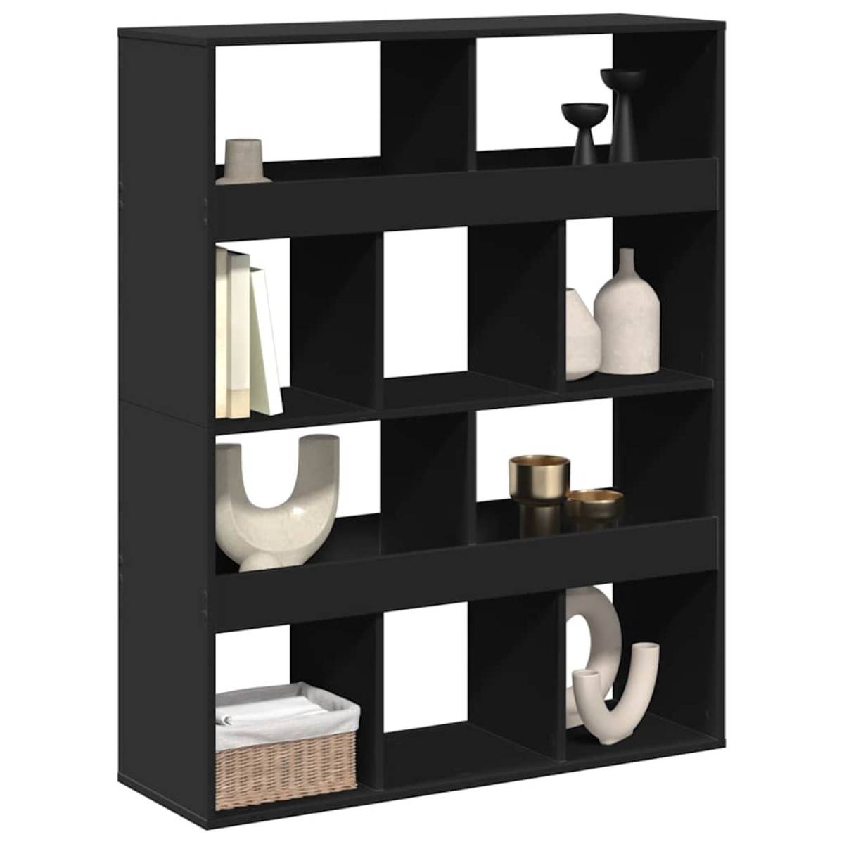 vidaXL Βιβλιοθήκη/Διαχωριστικό Χώρου Μαύρη 100x33x125,5 εκ. Επεξ. Ξύλο