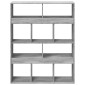 vidaXL Βιβλιοθήκη/Διαχωριστικό Χώρου Γκρι 100x33x125,5 εκ. Επεξ. Ξύλο