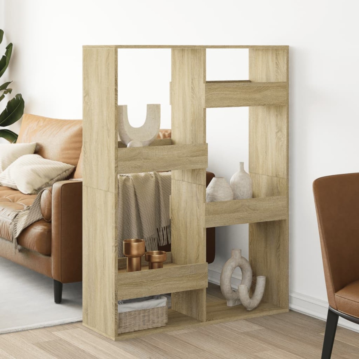 vidaXL Βιβλιοθήκη/Διαχωριστικό Χώρου Δρυς 100x33x135 εκ. Επεξ. Ξύλο