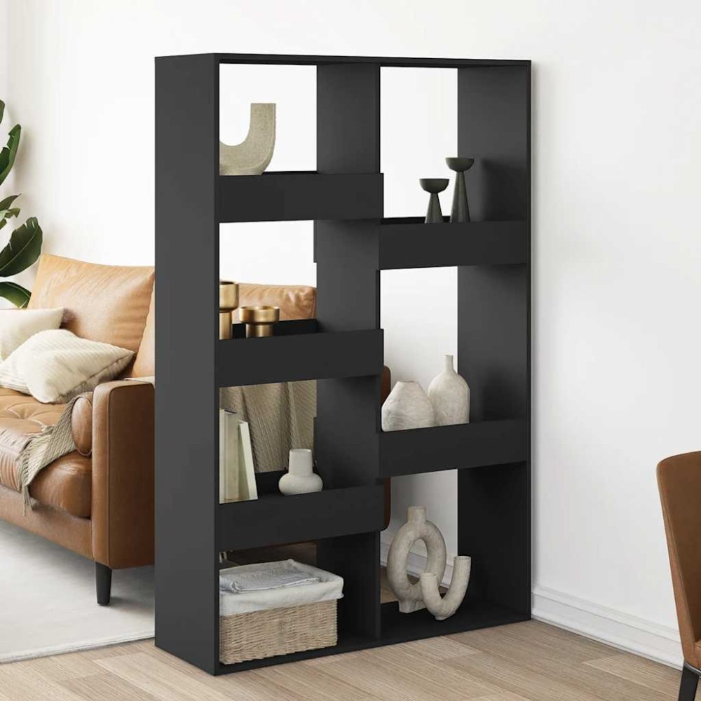 vidaXL Βιβλιοθήκη/Διαχωριστικό Χώρου Μαύρη 100x33x155,5 εκ. Επεξ. Ξύλο