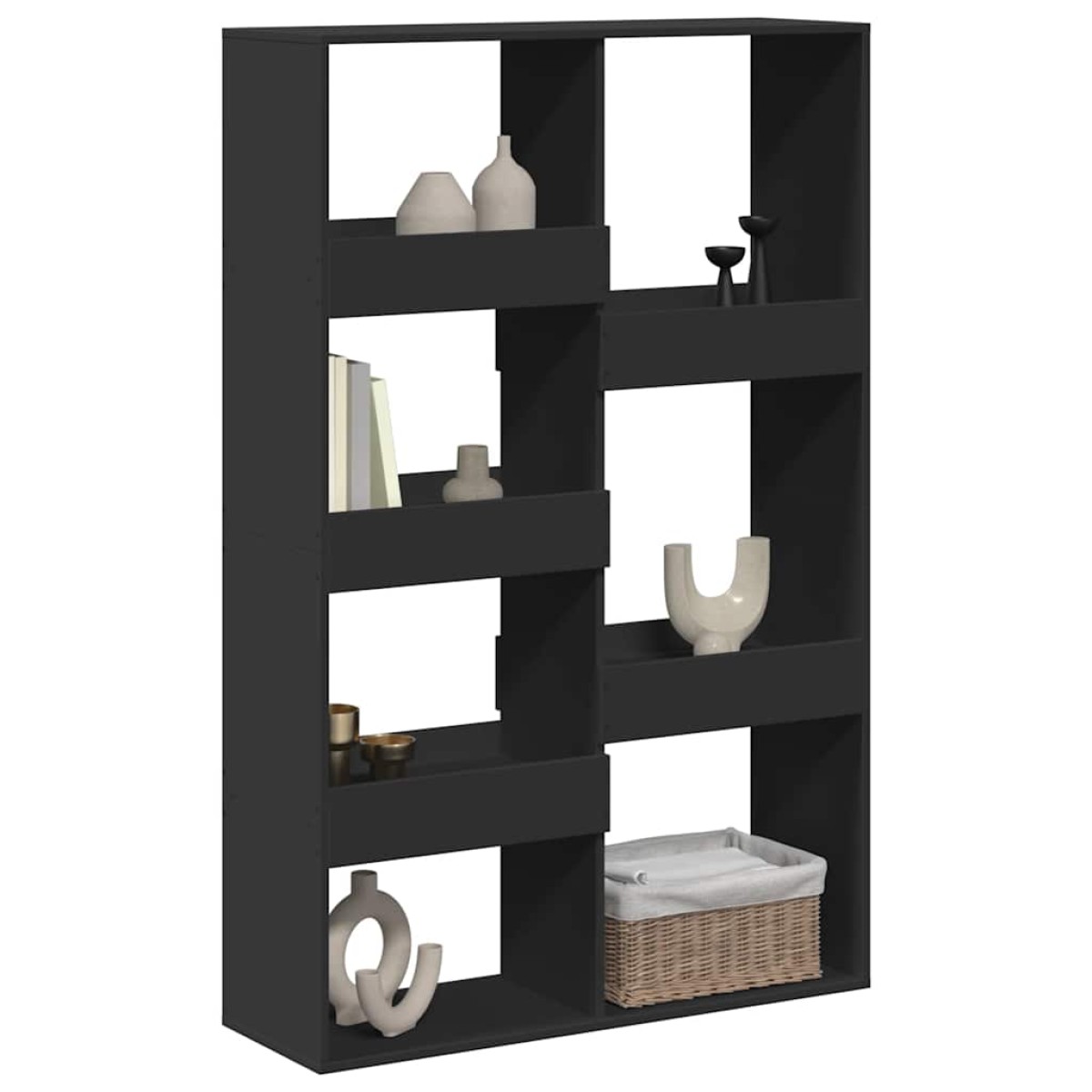 vidaXL Βιβλιοθήκη/Διαχωριστικό Χώρου Μαύρη 100x33x155,5 εκ. Επεξ. Ξύλο