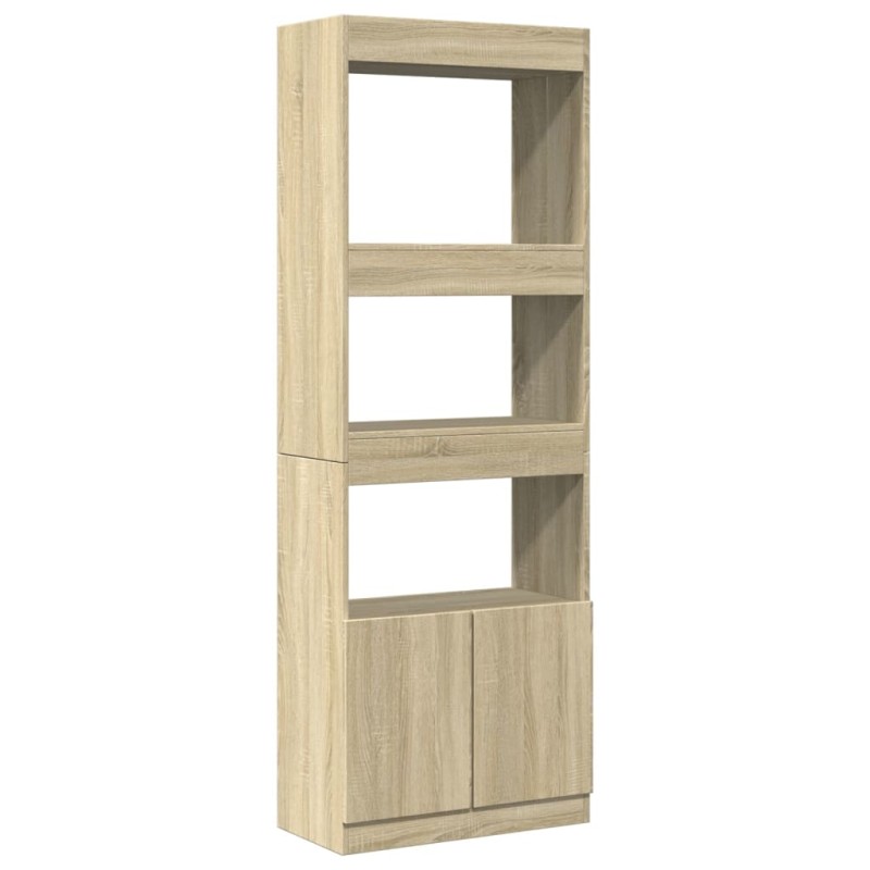 vidaXL Ντουλάπι Sonoma Δρυς 63x33x180 εκ. από Επεξεργασμένο Ξύλο