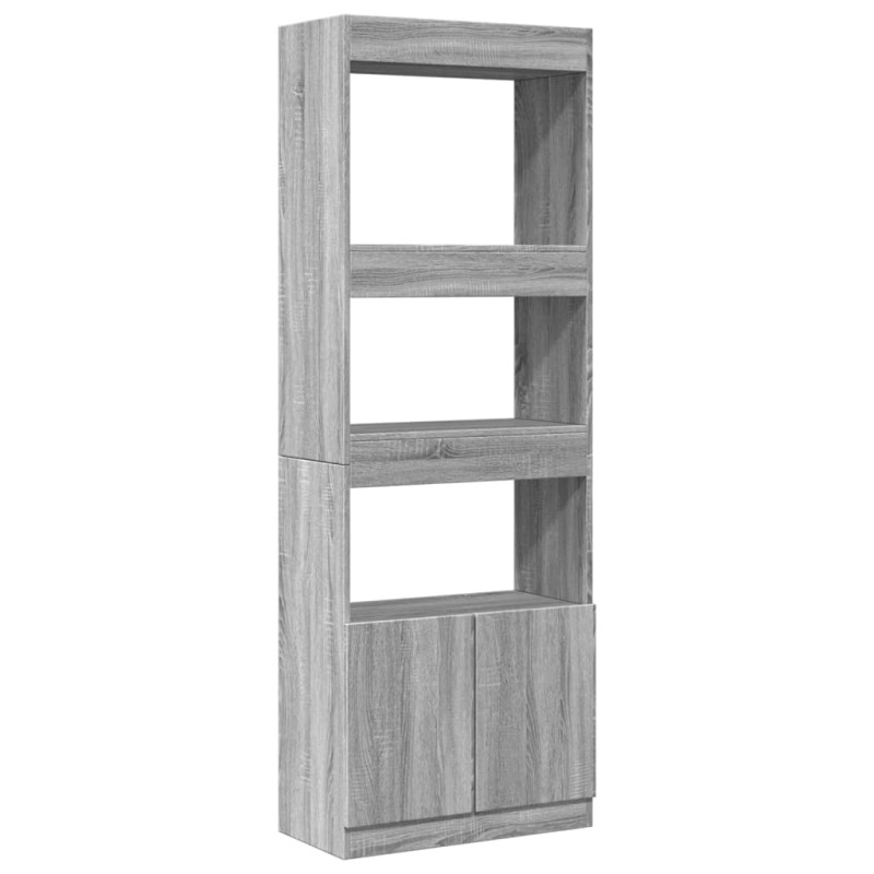 vidaXL Ντουλάπι Γκρι Sonoma 63x33x180 εκ. από Επεξεργασμένο Ξύλο