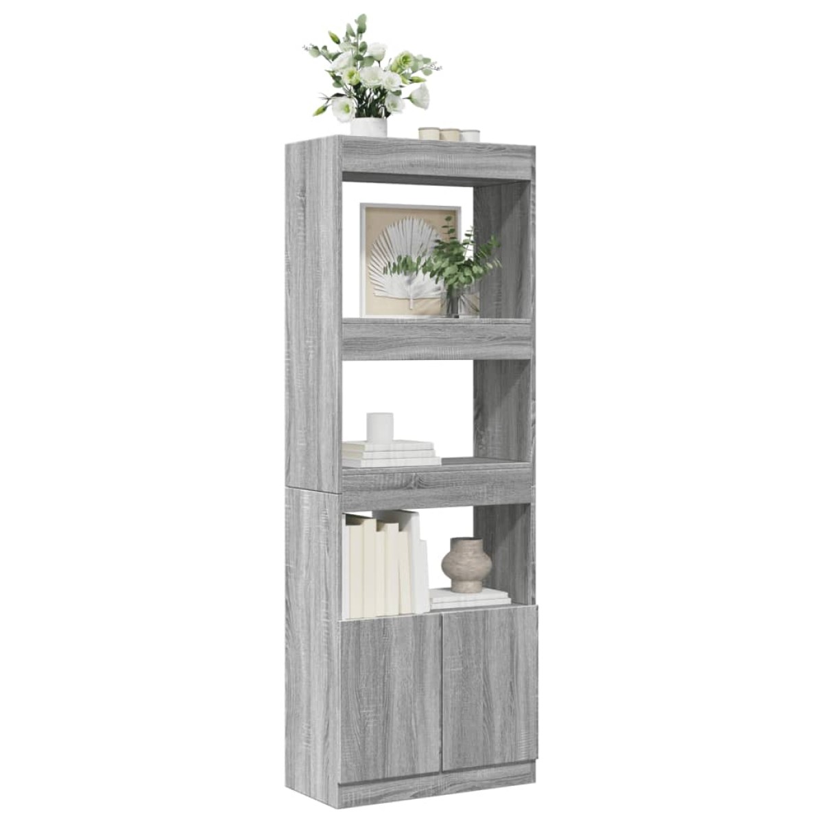 vidaXL Ντουλάπι Γκρι Sonoma 63x33x180 εκ. από Επεξεργασμένο Ξύλο
