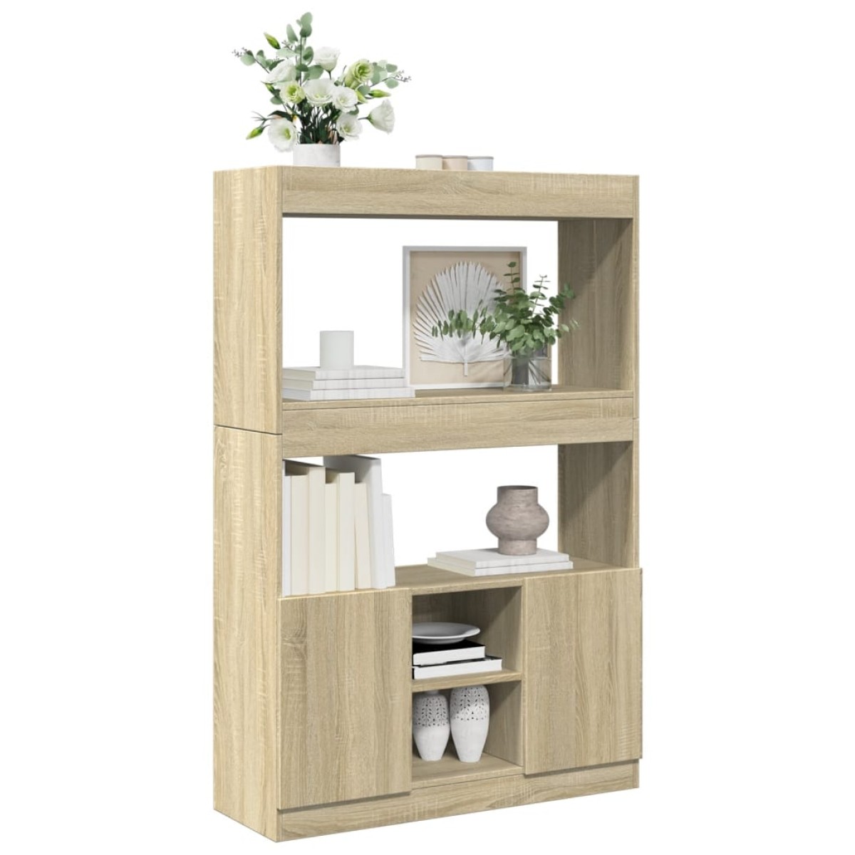 vidaXL Ντουλάπι Sonoma δρυς 92x33x140 εκ. από Επεξεργασμένο Ξύλο