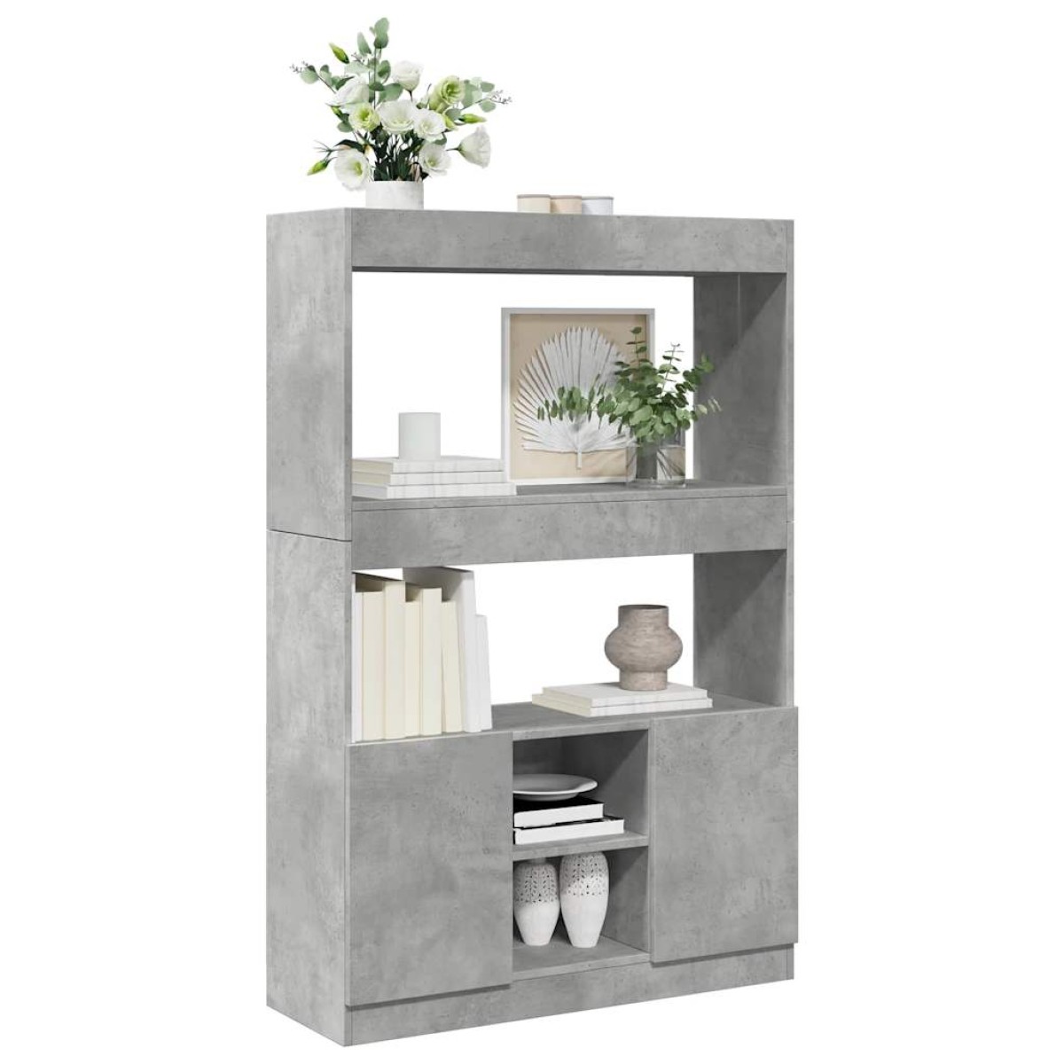 vidaXL Ντουλάπι Γκρι Σκυρ. 92x33x140 εκ. από Επεξεργασμένο Ξύλο