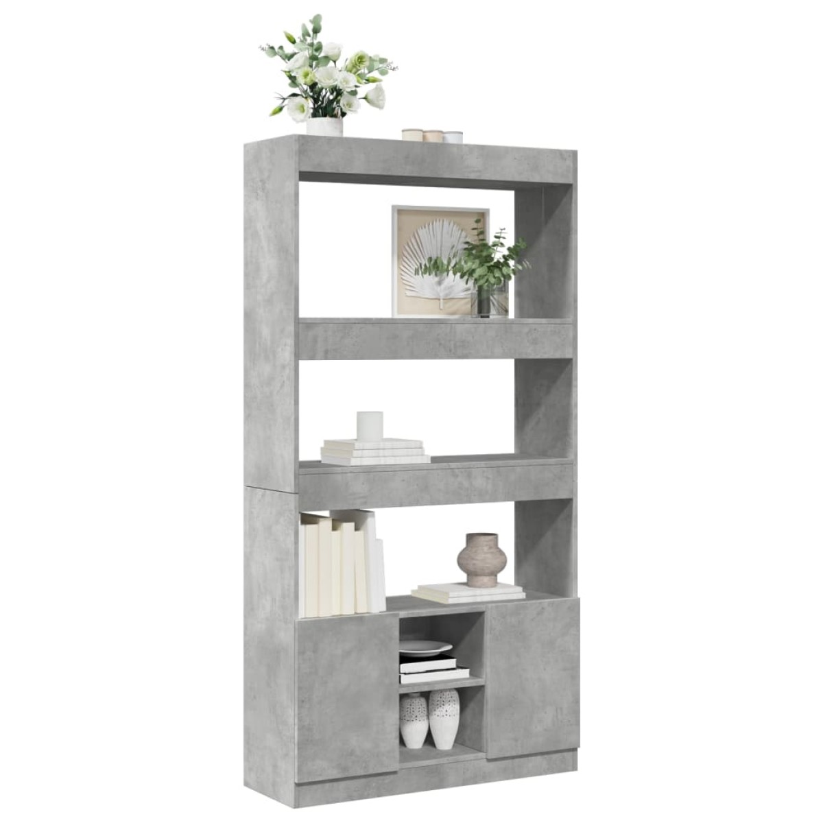 vidaXL Ντουλάπι Γκρι Σκυροδέματος 92x33x180 εκ. από Επεξεργασμένο Ξύλο