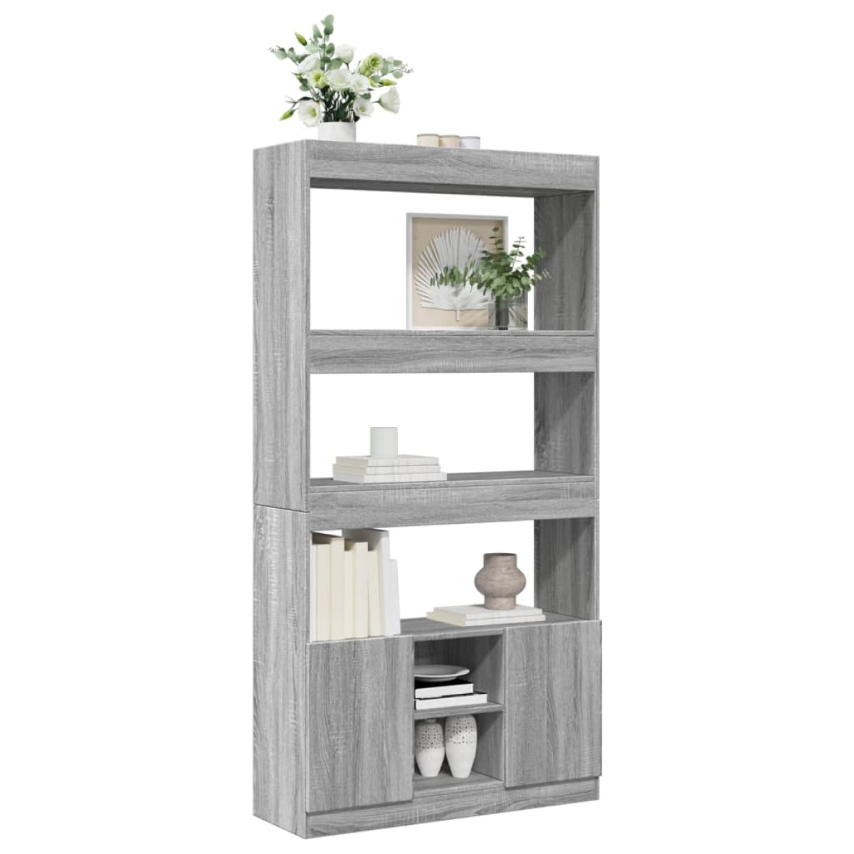 vidaXL Ντουλάπι Γκρι Sonoma 92x33x180εκ. από Επεξεργασμένο Ξύλο