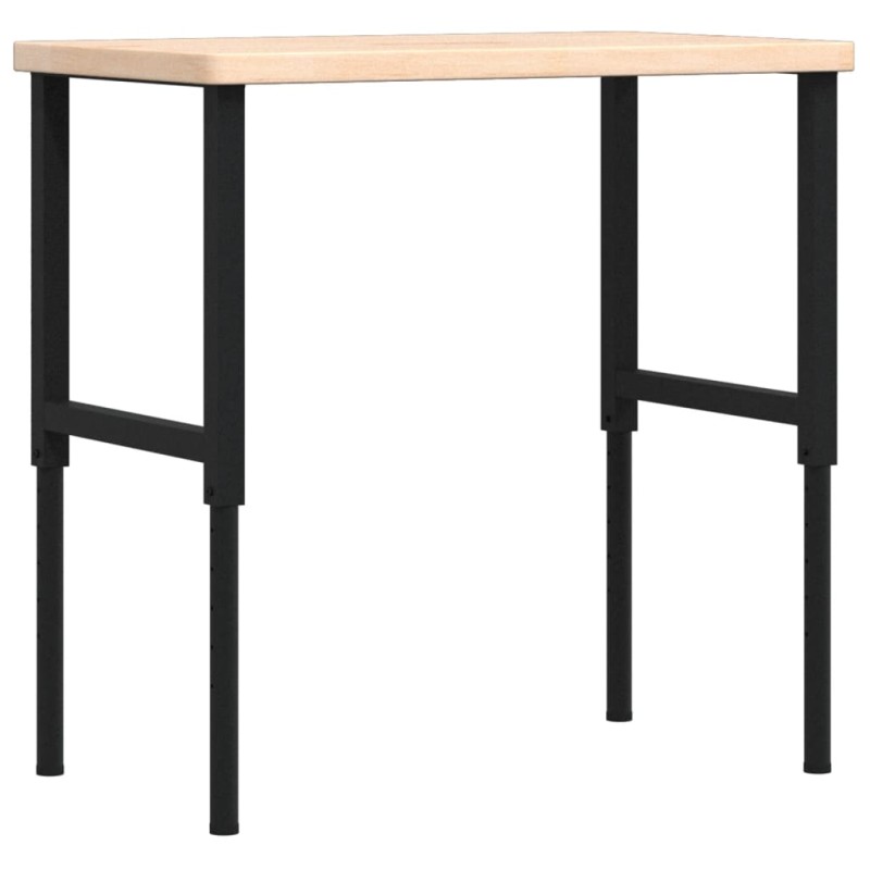 vidaXL Πάγκος Εργασίας Ορθογώνιος 100x60x(73-99,5) εκ Μασίφ Ξύλο Δρυός