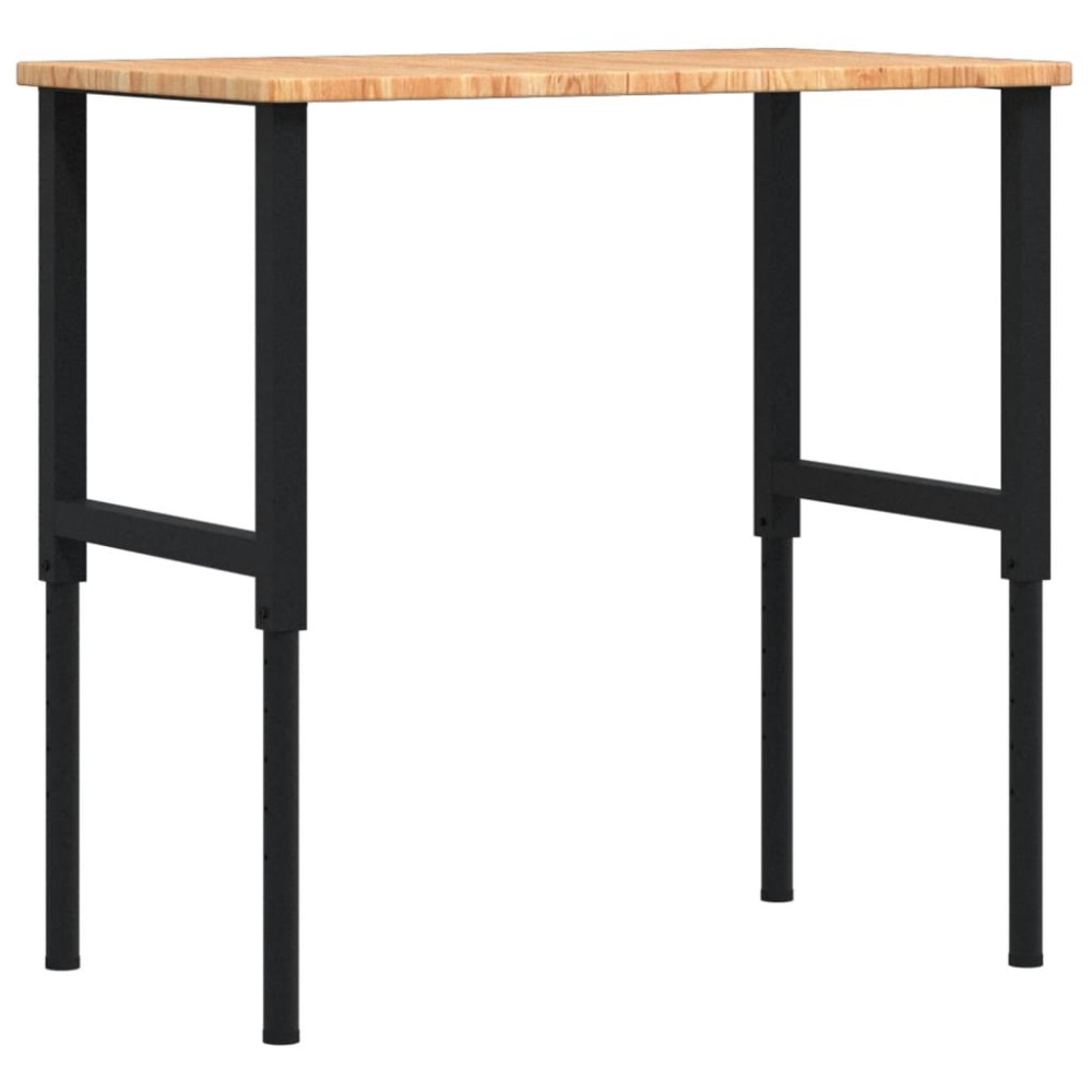 vidaXL Πάγκος Εργασίας Ορθογώνιος 100x60x(71,5-98) εκ Μασίφ Ξύλο Δρυός