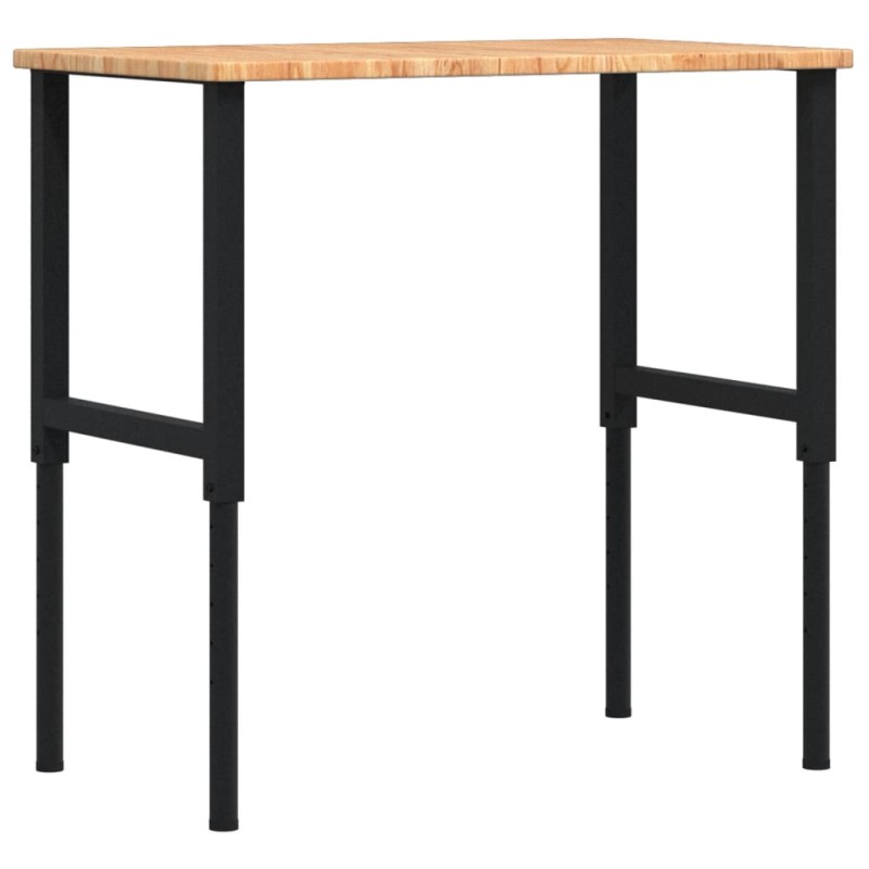 vidaXL Πάγκος Εργασίας Ορθογώνιος 100x60x(71,5-98) εκ Μασίφ Ξύλο Δρυός