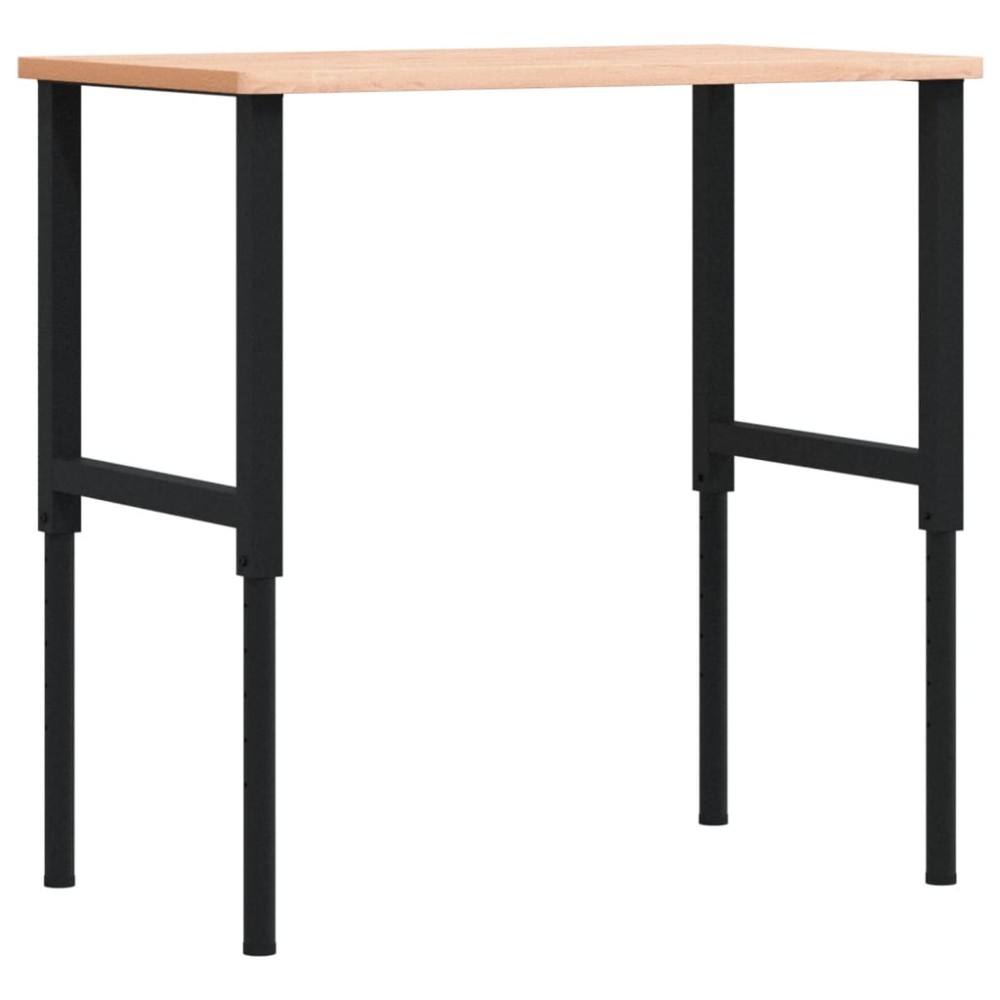 vidaXL Πάγκος Εργασίας Ορθογώνιος 100x60x(71,5-98) εκ Μασίφ Ξύλο Οξιάς