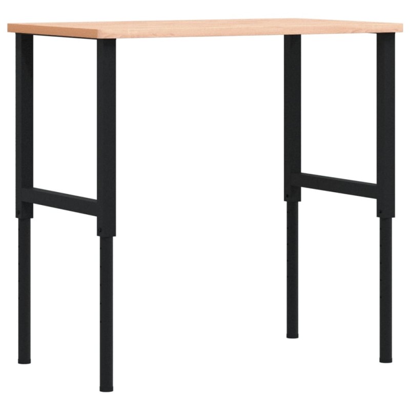 vidaXL Πάγκος Εργασίας Ορθογώνιος 100x60x(71,5-98) εκ Μασίφ Ξύλο Οξιάς