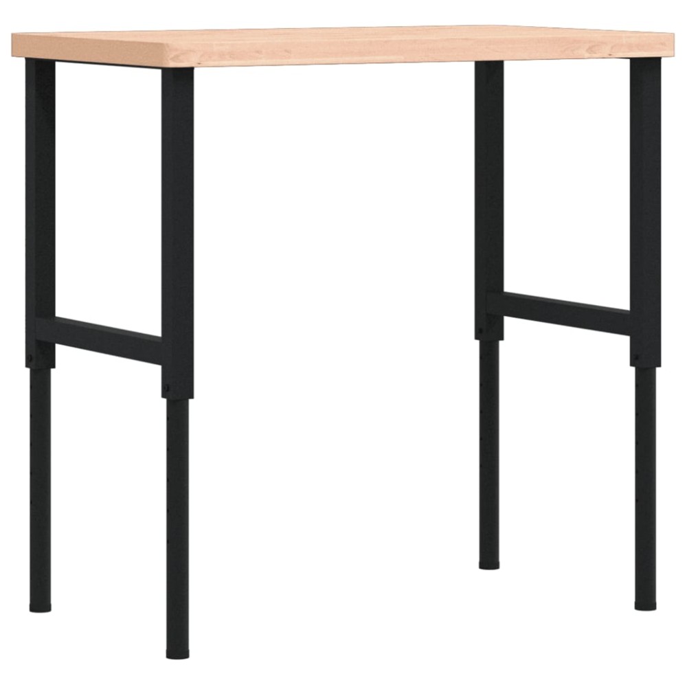 vidaXL Πάγκος Εργασίας Ορθογώνιος 100x60x(73-99,5) εκ Μασίφ Ξύλο Οξιάς