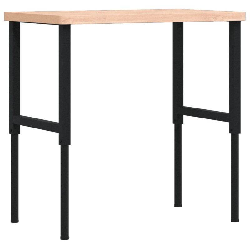 vidaXL Πάγκος Εργασίας Ορθογώνιος 100x60x(73-99,5) εκ Μασίφ Ξύλο Οξιάς