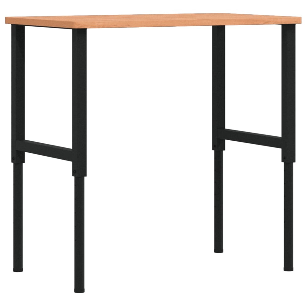 vidaXL Πάγκος Εργασίας Ορθογώνιος 100x60x(71,5-98) εκ Μασίφ Ξύλο Οξιάς