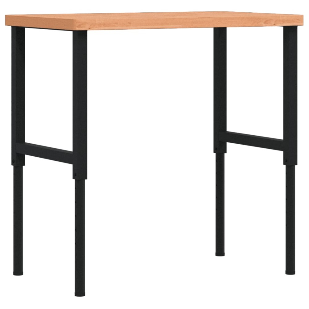vidaXL Πάγκος Εργασίας Ορθογώνιος 100x60x(73-99,5) εκ Μασίφ Ξύλο Οξιάς
