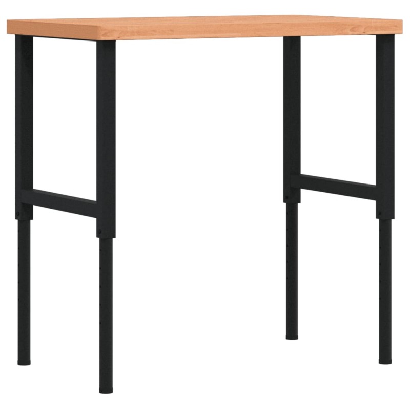 vidaXL Πάγκος Εργασίας Ορθογώνιος 100x60x(73-99,5) εκ Μασίφ Ξύλο Οξιάς