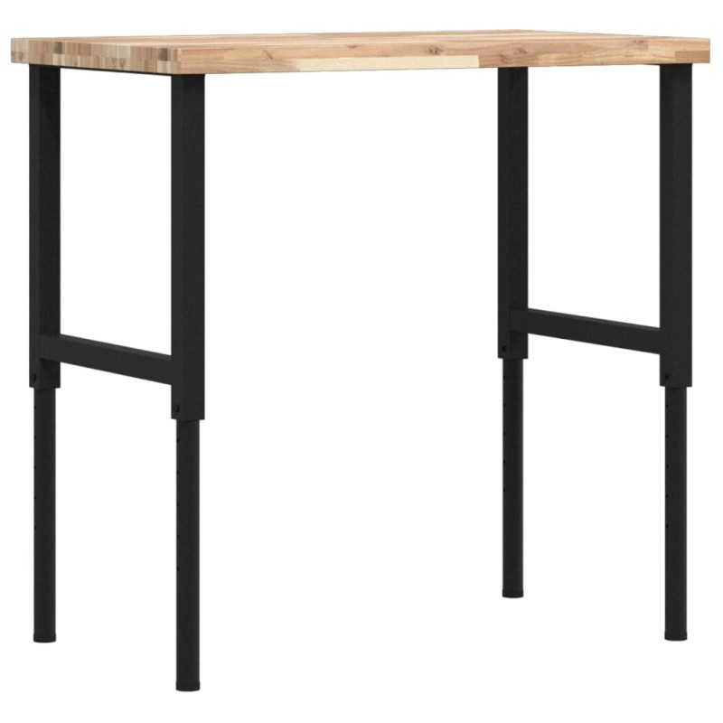 vidaXL Πάγκος Εργασίας Ορθογώνιος100x60x(73-99,5)εκ Μασίφ Ξύλο Ακακίας