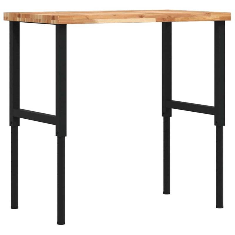 vidaXL Πάγκος Εργασίας Ορθογώνιος100x60x(73-99,5)εκ Μασίφ Ξύλο Ακακίας