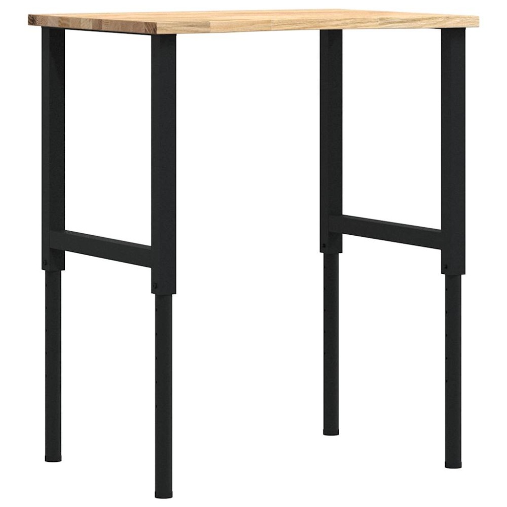 πάγκος εργασίας vidaXL 80x60x(71,5-98) cm Μασίφ Ξύλο Δρυς