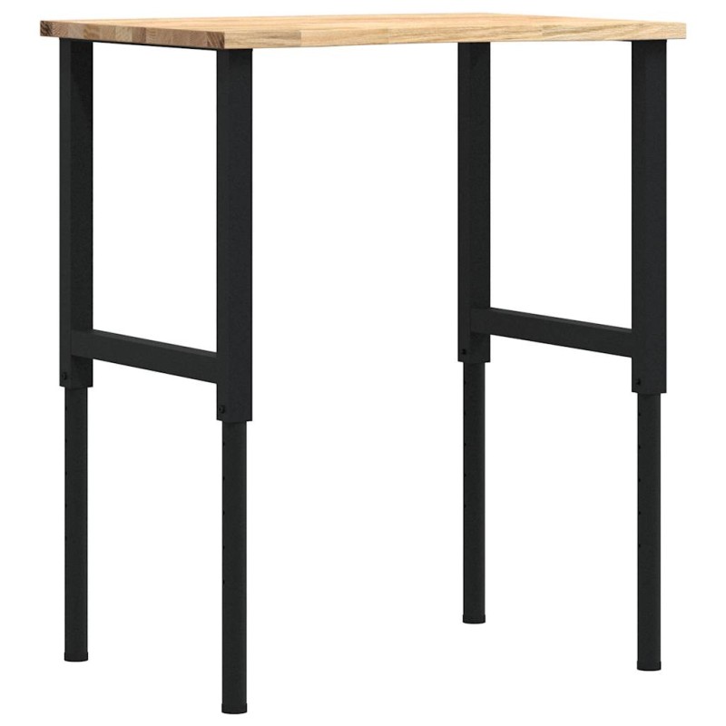 πάγκος εργασίας vidaXL 80x60x(71,5-98) cm Μασίφ Ξύλο Δρυς