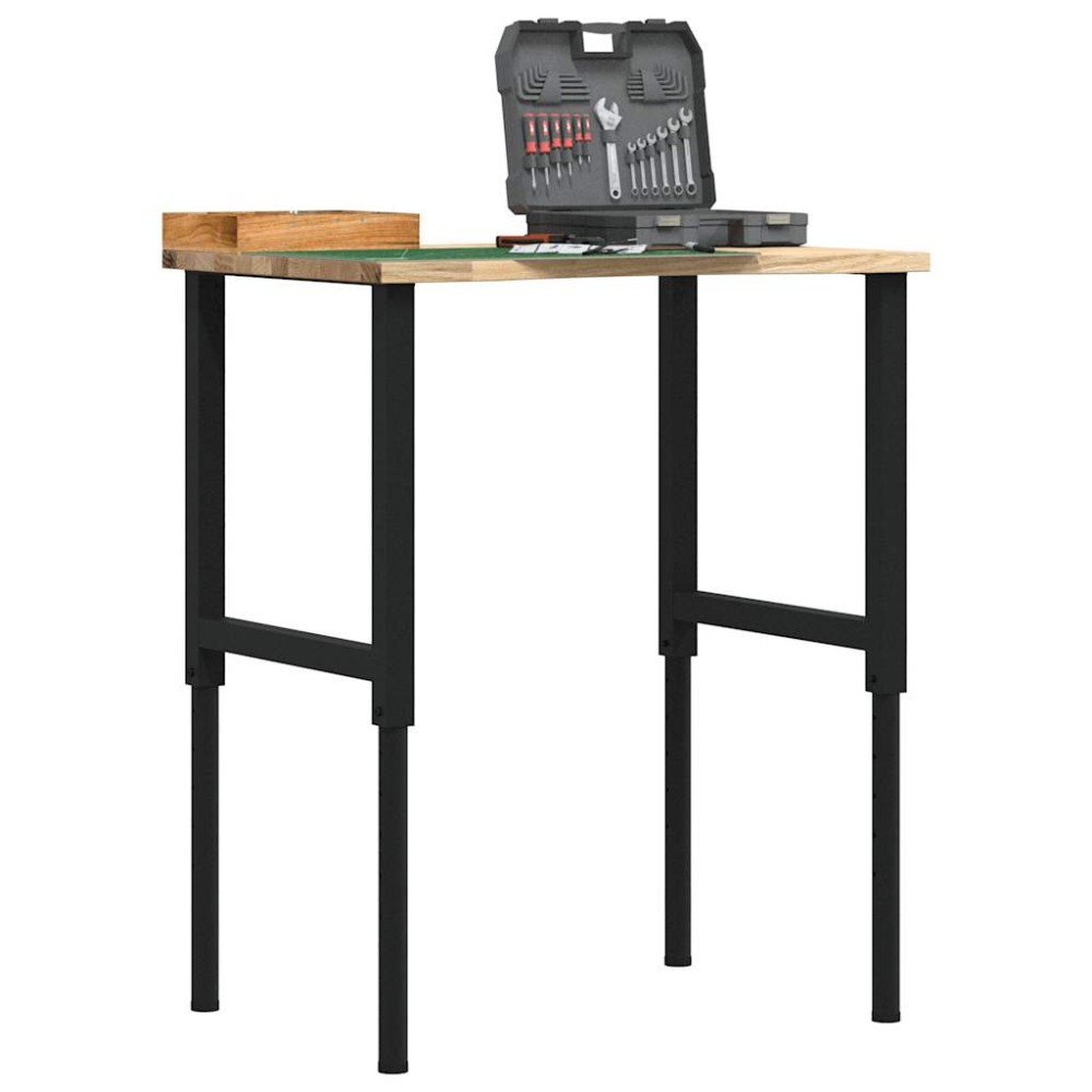 πάγκος εργασίας vidaXL 80x60x(71,5-98) cm Μασίφ Ξύλο Δρυς