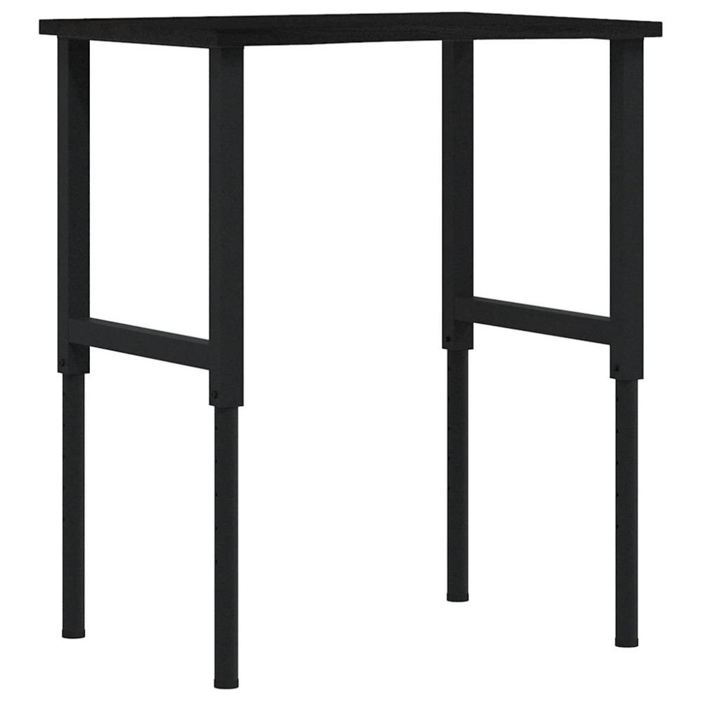 vidaXL πάγκος εργασίας σκούρο καφέ 80x60x(71,5-98) cm μασίφ ξύλο δρυς