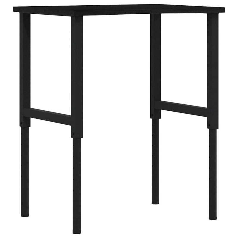 vidaXL πάγκος εργασίας σκούρο καφέ 80x60x(71,5-98) cm μασίφ ξύλο δρυς