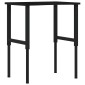 vidaXL πάγκος εργασίας σκούρο καφέ 80x60x(71,5-98) cm μασίφ ξύλο δρυς