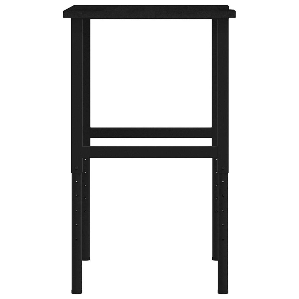 vidaXL πάγκος εργασίας σκούρο καφέ 80x60x(71,5-98) cm μασίφ ξύλο δρυς
