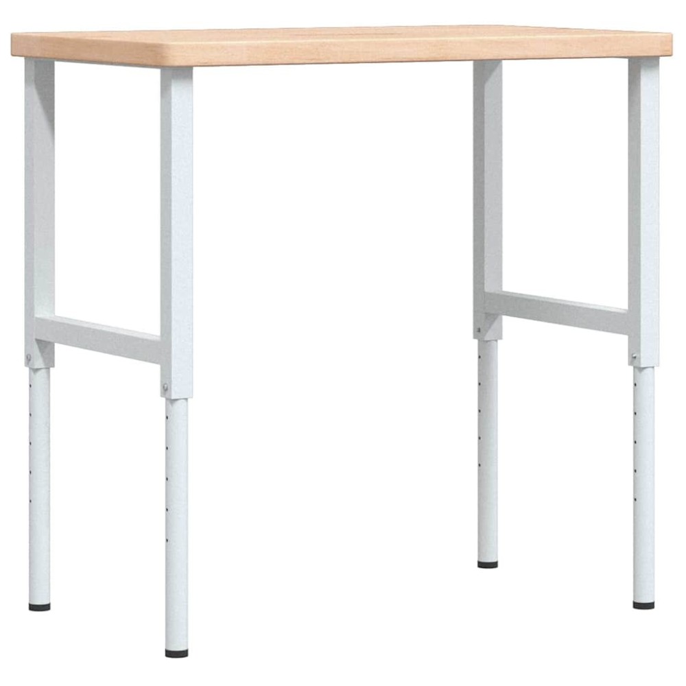 vidaXL Πάγκος Εργασίας Ορθογώνιος 100x60x(73-99,5) εκ Μασίφ Ξύλο Δρυός